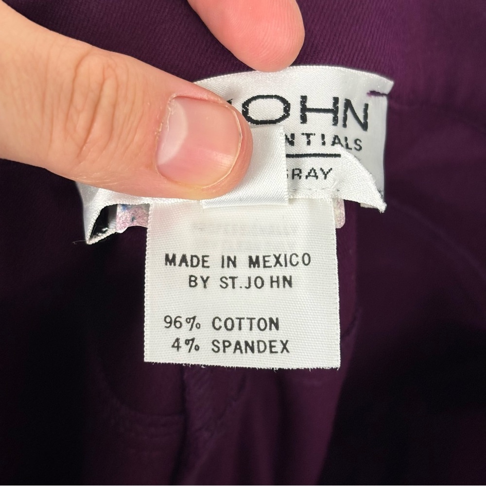 St. John Sport Essentials Mulberry Wine Colored Straight Leg Dress Pants Size 4 - Picture 9 of 9